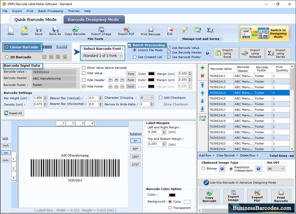 Barcodes - Standard Edition Technology