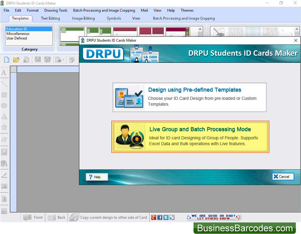 student id cards maker creates multiple student id cards