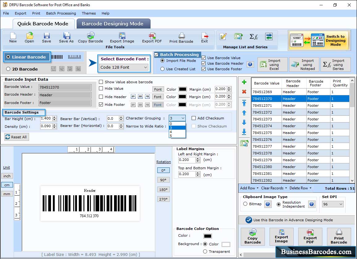 Post Office and Bank Barcodes Types