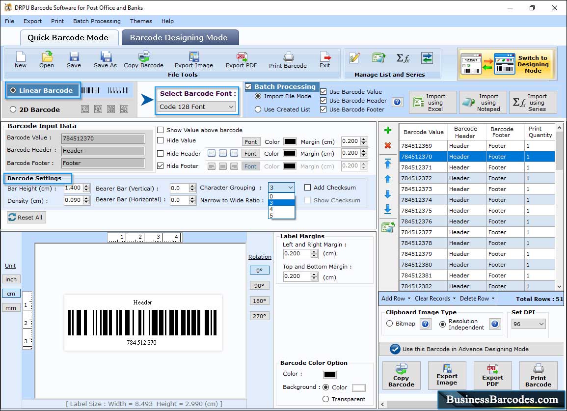 Post Office and Bank Barcodes Types