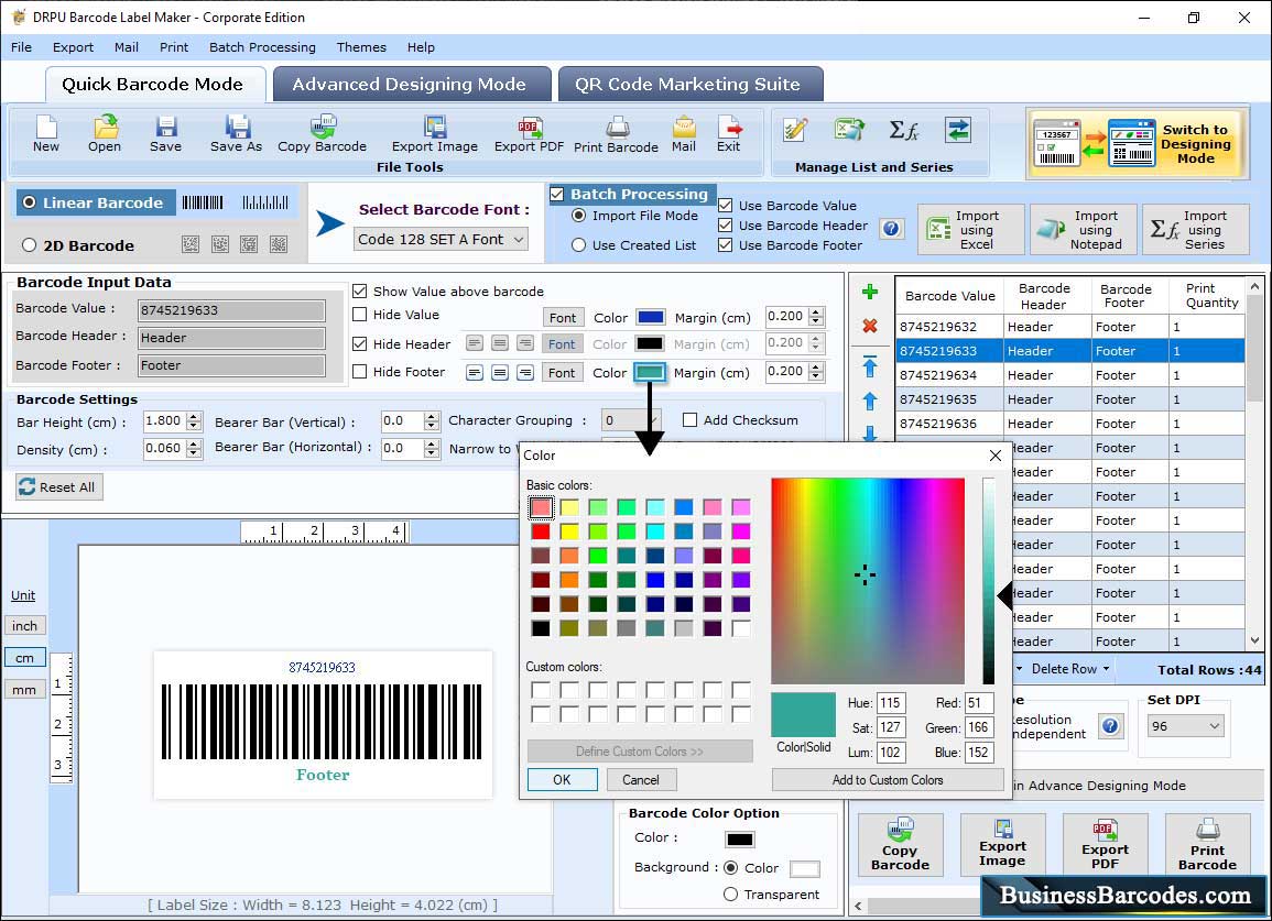 Barcodes Carporate Edition Color