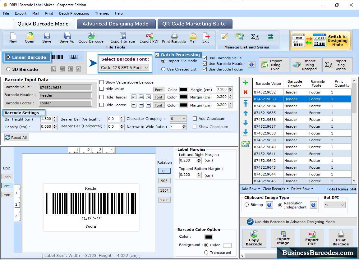 Barcodes - Corporate Edition Technology