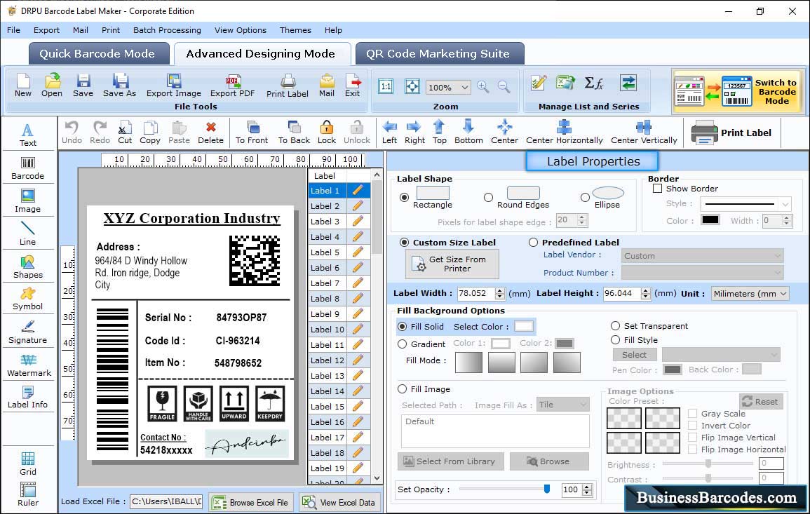 Barcode Carporate Edition Quick Design Mode