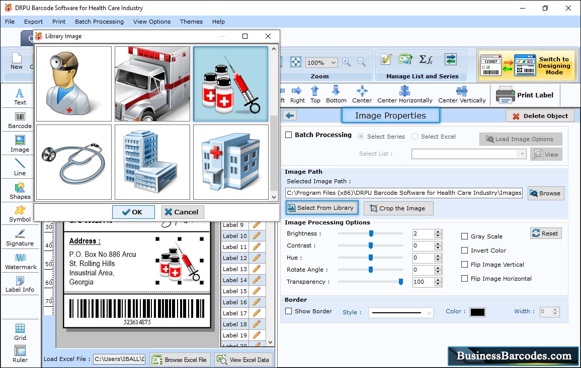 Healthcare Barcode add Image