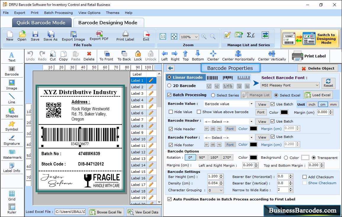 Barcode Properties