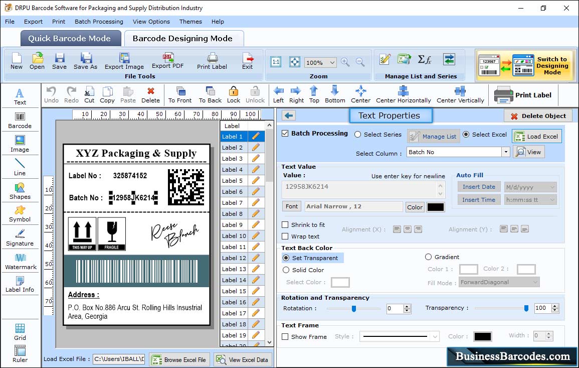 Barcode Properties