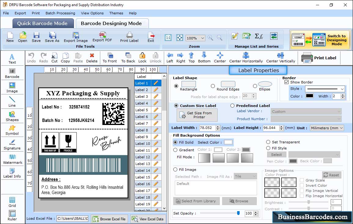 Barcodes Signature Properties