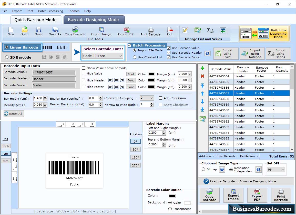 Barcodes - Professional Edition