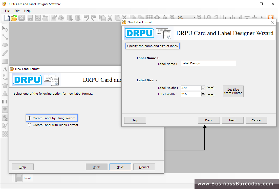 Create Label by Using Wizard