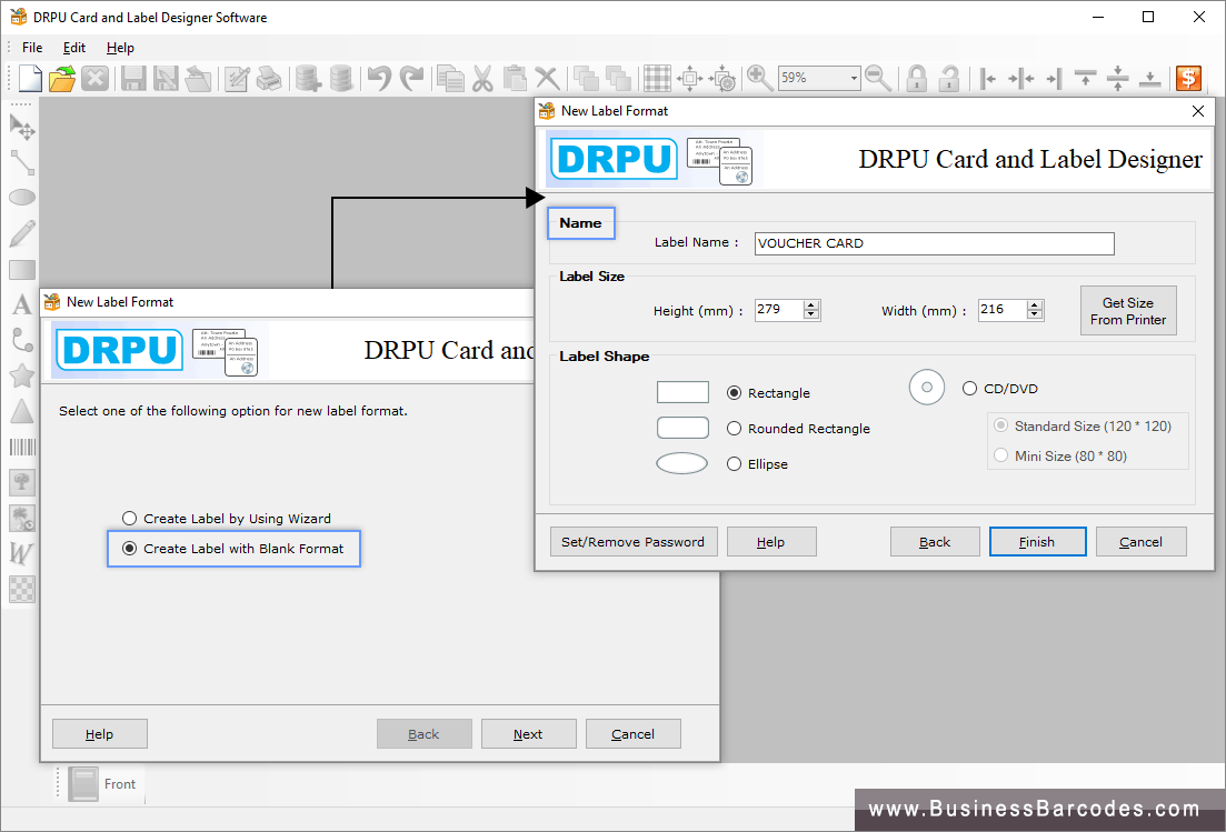 Card and Label Designing Software New Label Format