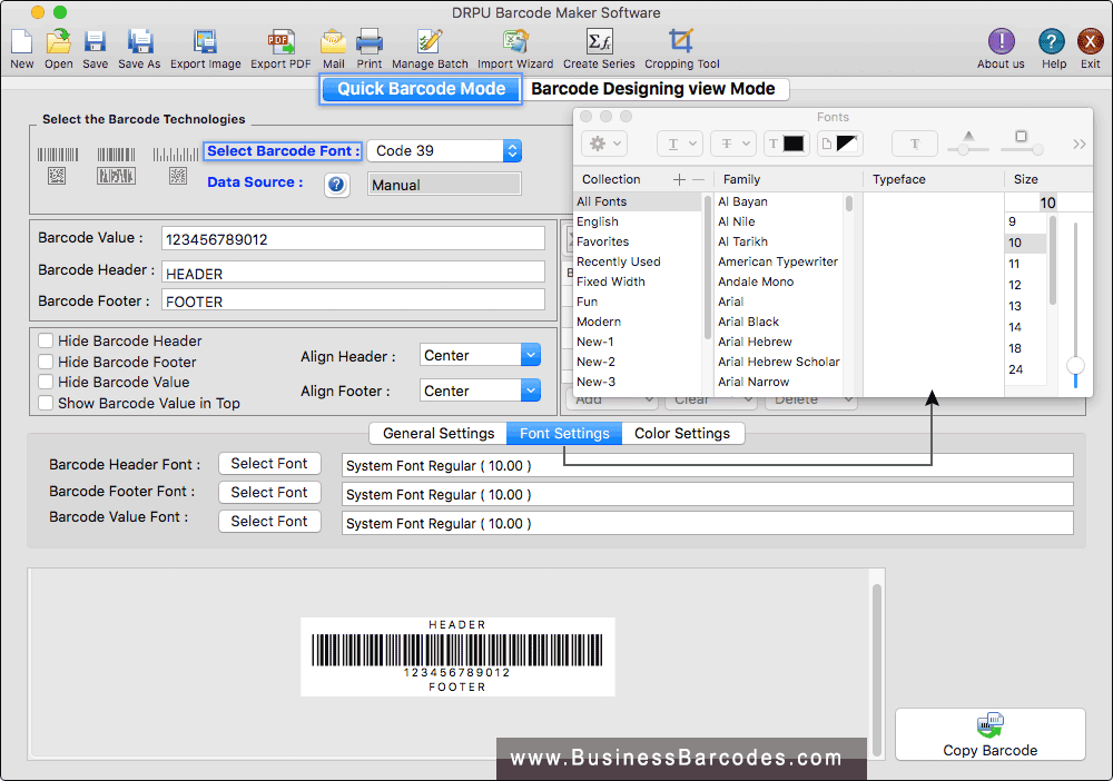 Font Settings