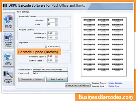 Bank Barcodes Software screenshot