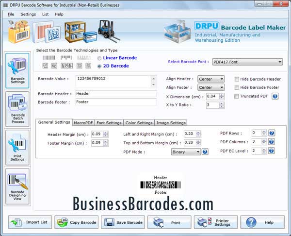 Warehousing Industry Barcodes Maker Windows 11 download